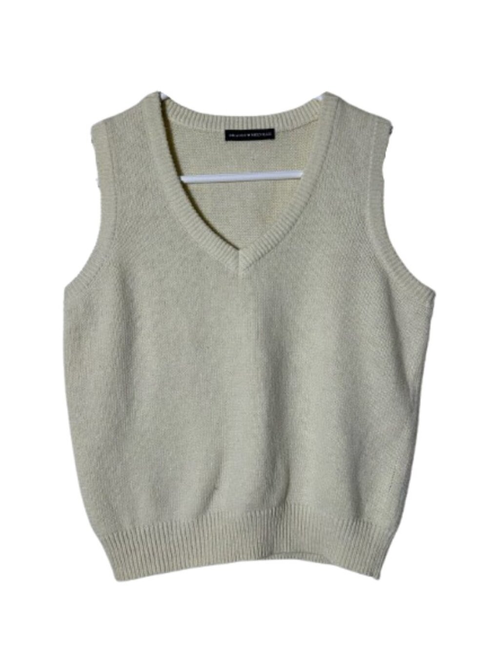 Brandy Melville ivory wool blend v-neck sweater vest womens XS-S